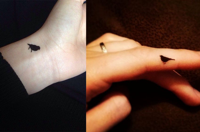 flying bird hand tattoos