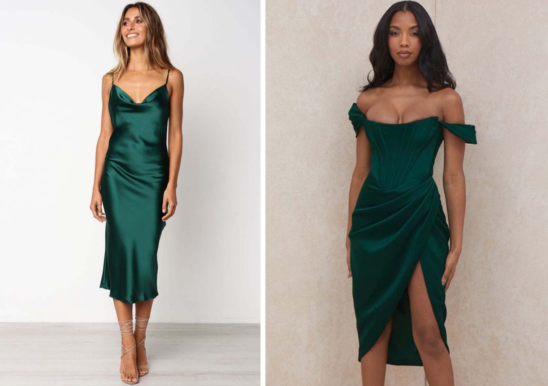 Green Satin Dress Styling Guide - FashionActivation