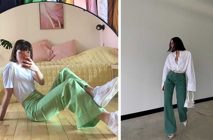 green pants outfit