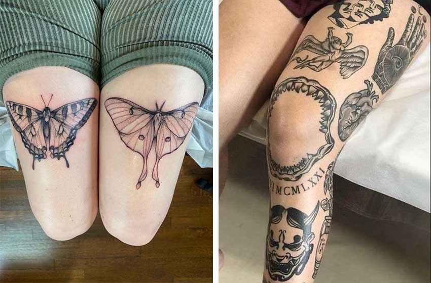 above knee tattoo