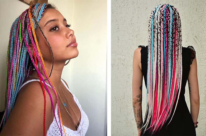 colored box braids