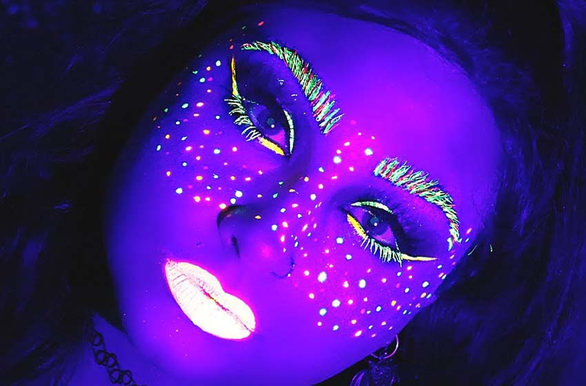 90s rave makeup neon