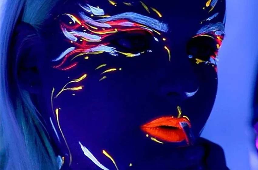 90s rave makeup neon