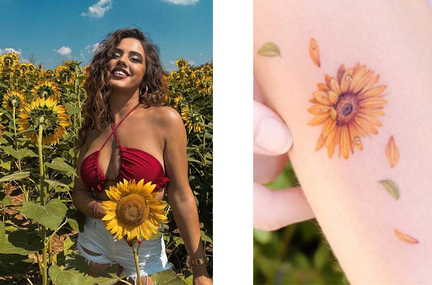 sunflower hand tattoo