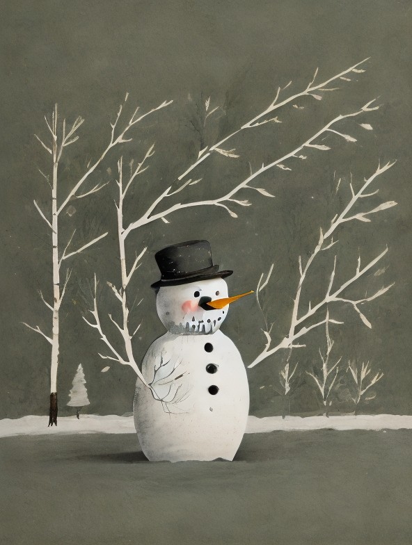 Christmas stickers snowman