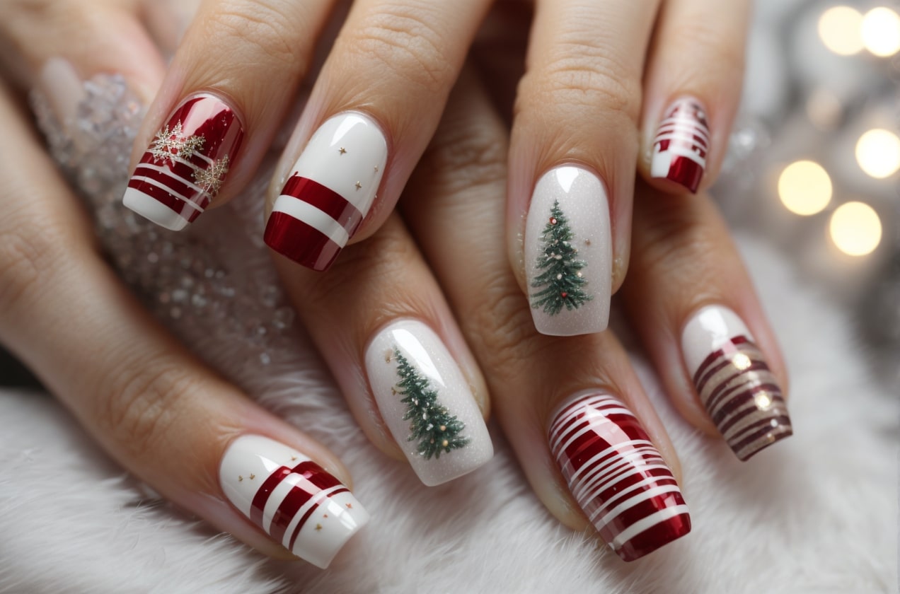 Easy Christmas nail art: From Santa hats to snowmen