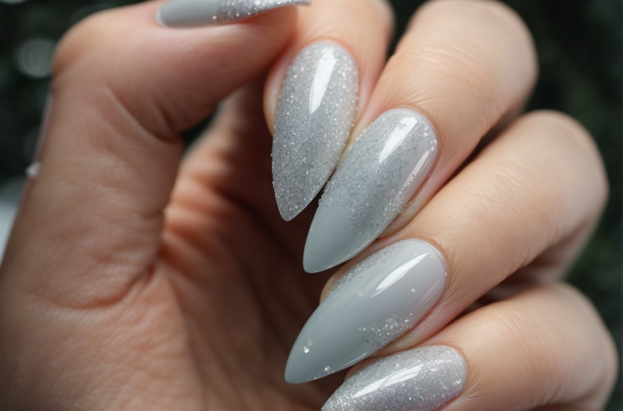 Icy Frost Winter Nails