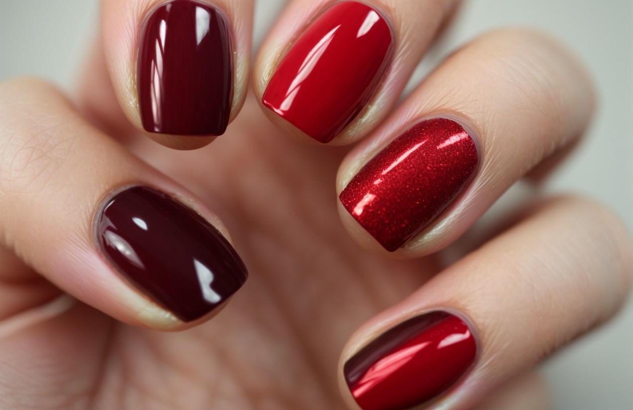 Shades of the Red Winter Nails