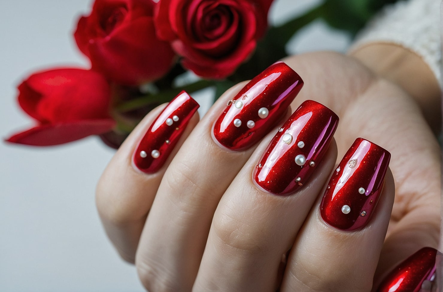 Red Valentine's Day Nails