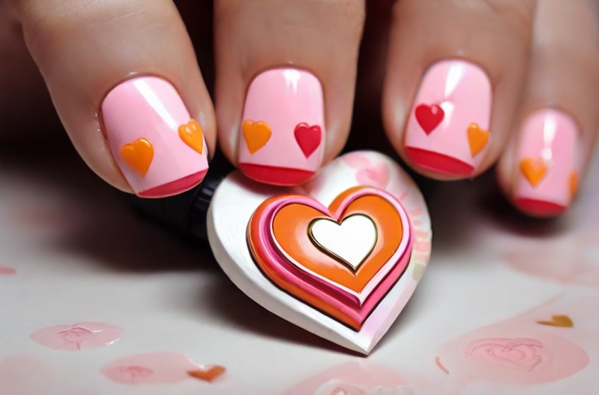Heart Valentine's Day Nails